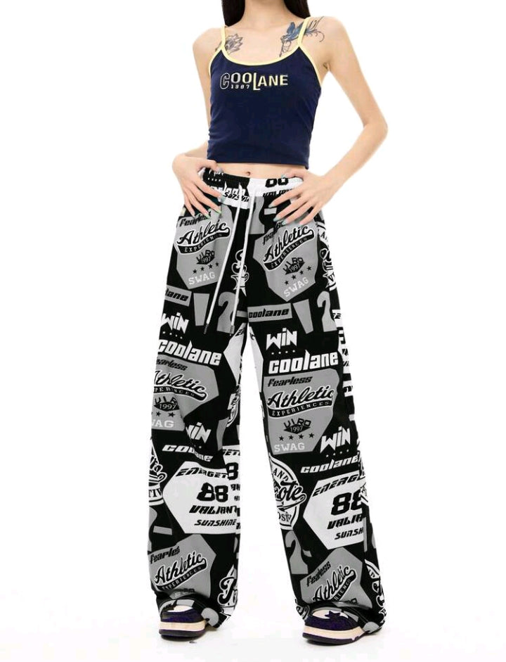 Coolane Femme Été Streetwear Étudiants Tenue Jour de match Preppy Athleisure Décontracté Athleisure Graphiques Pantalon de survêtement jambe large