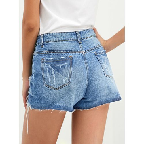 Short en jean déchiré taille haute décontracté pour femme ASHION