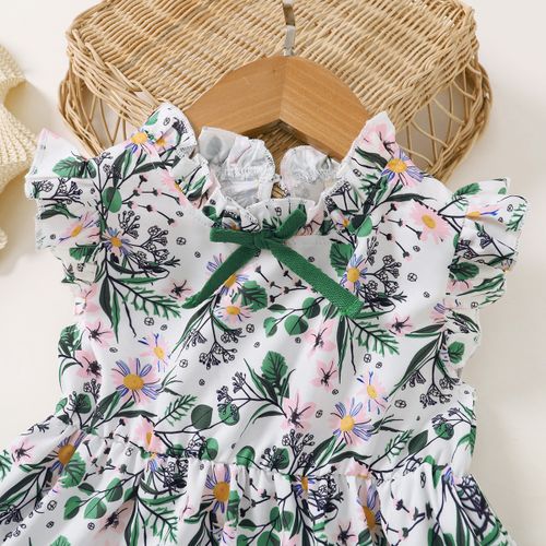 Robe d'été fleurie avec nœud pour fille de 1 à 6 ans