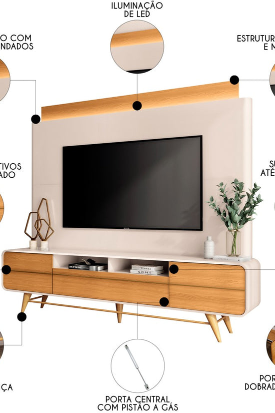 Etagère Panneau TV Nobre Blanc Cassé/