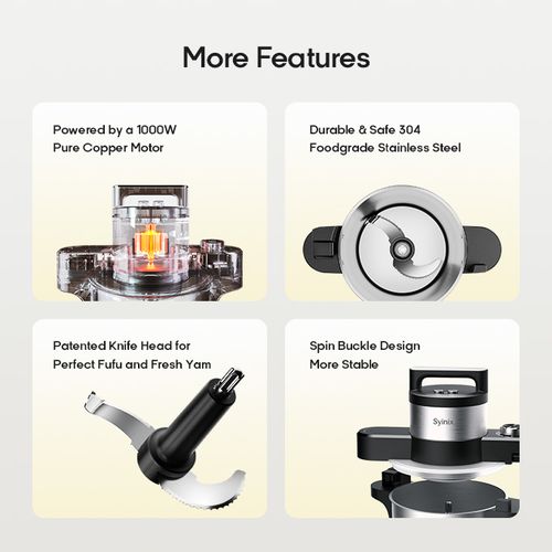 Syinix Swallow Maker ECO - Cuisson et pilement d'ignames/fufu multifonctionnel