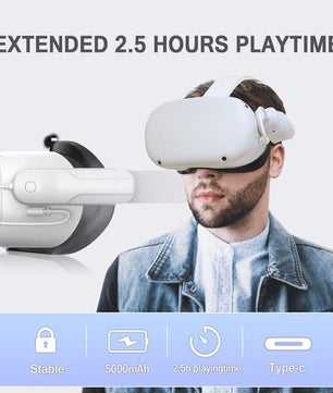 Batterie externe d'une capacité de 5000 mAh pour Oculus Quest 2 VR.