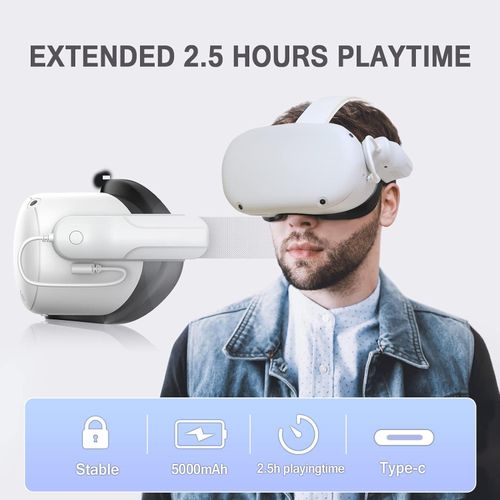 Batterie externe d'une capacité de 5000 mAh pour Oculus Quest 2 VR.