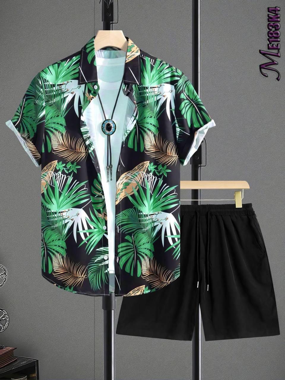 Ensemble short 3 pièce chemise