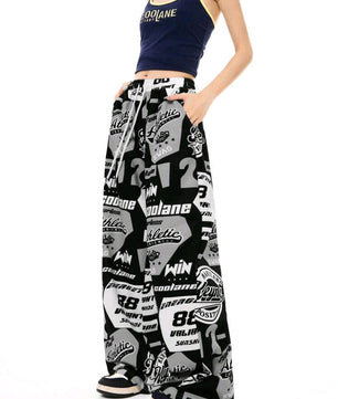 Coolane Femme Été Streetwear Étudiants Tenue Jour de match Preppy Athleisure Décontracté Athleisure Graphiques Pantalon de survêtement jambe large