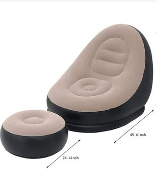Canapé gonflable de loisirs avec repose-pieds
