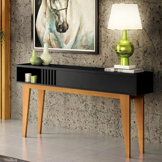 Buffet HB Bless 7042 - Chêne foncé et noir