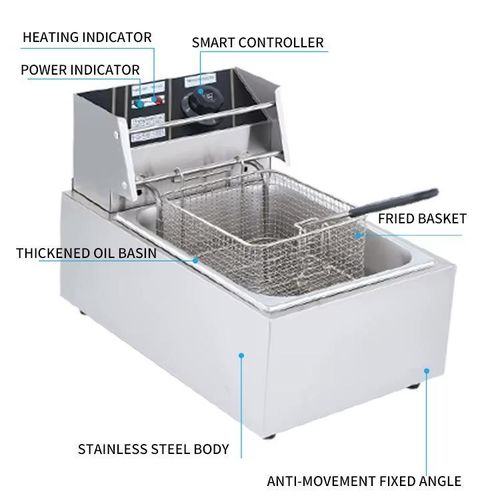 Friteuse de table électrique commerciale pour poulet Friteuse de comptoir à gaz de grande capacité