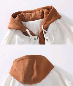 Veste à capuche à cordon de serrage et à rayures pour homme, motif lettres brodées, grande taille