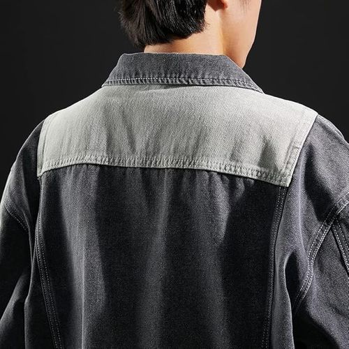 Veste en jean boutonnée décontractée pour homme, manteau en jean classique