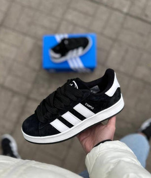 Addidas campus noire a motifs blanc