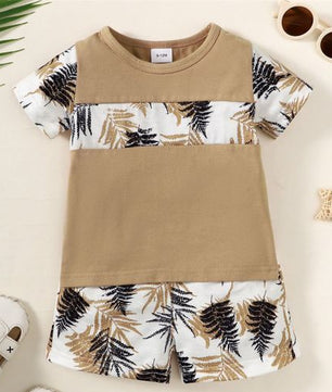 T-shirt style plage pour garçon avec short