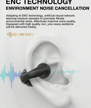 Écouteurs True sans fil Genai, écouteurs à conduction osseuse à oreille ouverte