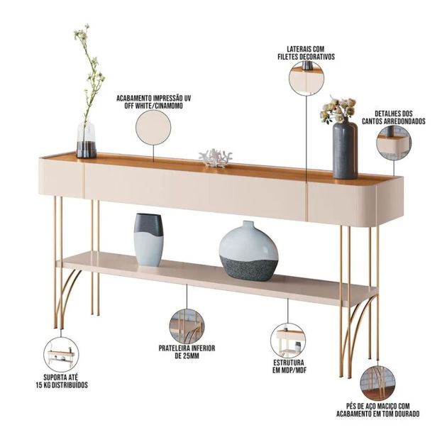 Buffet VIVANT- 7090 - Cinamomo / Blanc Cassé