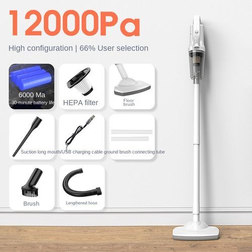 Aspirateur à main sans fil 12 000 Pa, rechargeable