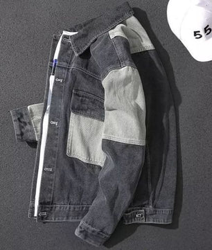 Veste en jean boutonnée décontractée pour homme, manteau en jean classique