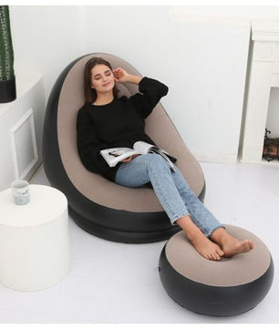 Canapé gonflable de loisirs avec repose-pieds