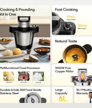 Syinix Swallow Maker ECO - Cuisson et pilement d'ignames/fufu multifonctionnel