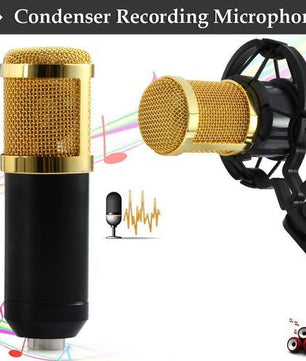 Microphone à condensateur pour studio d'enregistrement audio - Doré
