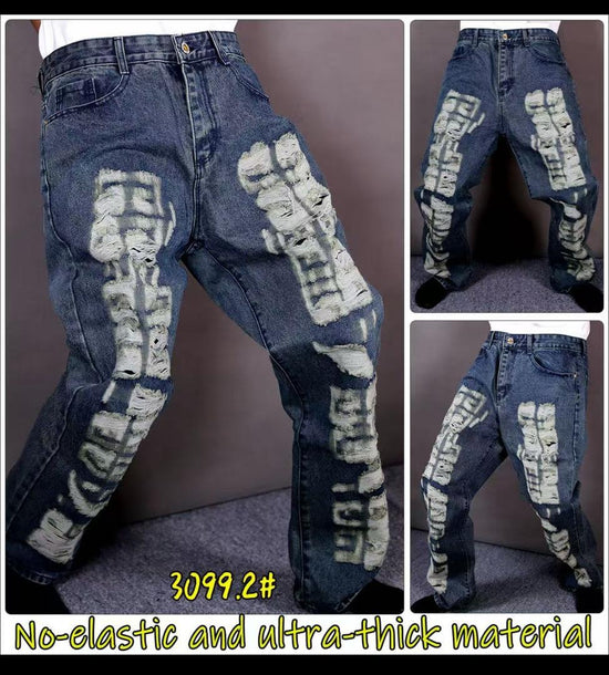 Les jeans customisé Destroy multi couleur
