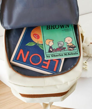 Lot de 5 sacs à dos d'école pour femmes et filles - Beige