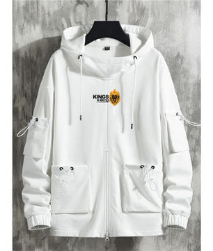 Sweat à capuche blanc élégant avec doubles poches Kings Kartel