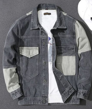Veste en jean boutonnée décontractée pour homme, manteau en jean classique