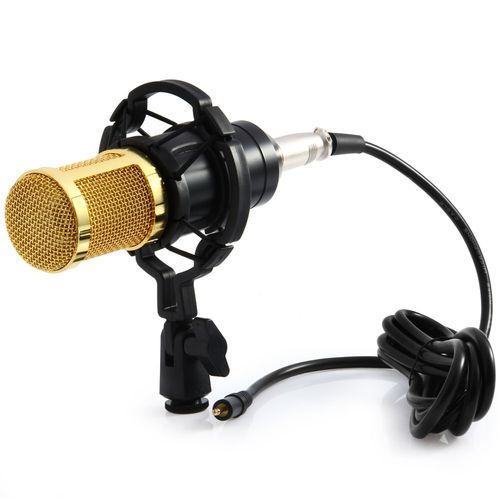 Microphone à condensateur pour studio d'enregistrement audio - Doré