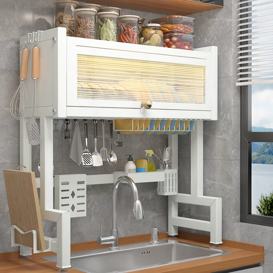Organisateur multifonctionnel pour cuisine à 3 couches au-dessus de l'évier égouttoir à vaisselle pour cuisine