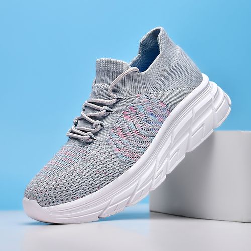 Baskets extensibles anti-odeurs ALagzi 2025 pour femme, semelle épaisse de qualité supérieure - Gris