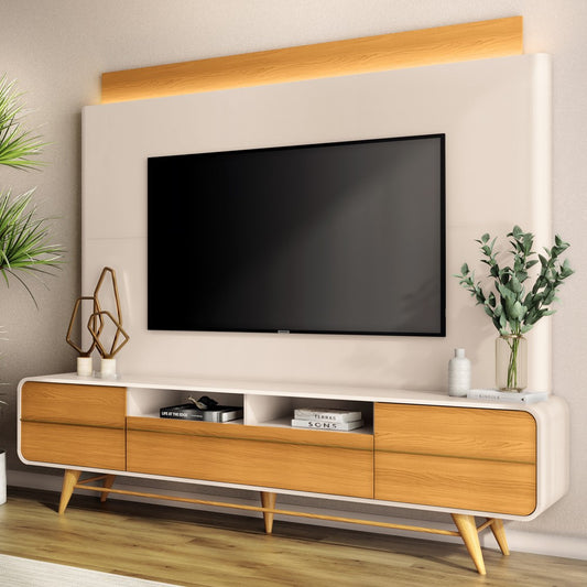 Etagère Panneau TV Nobre Blanc Cassé/
