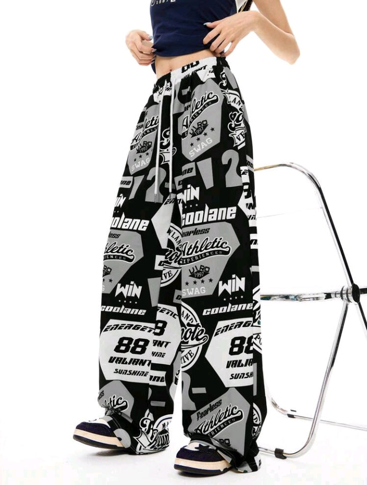 Coolane Femme Été Streetwear Étudiants Tenue Jour de match Preppy Athleisure Décontracté Athleisure Graphiques Pantalon de survêtement jambe large