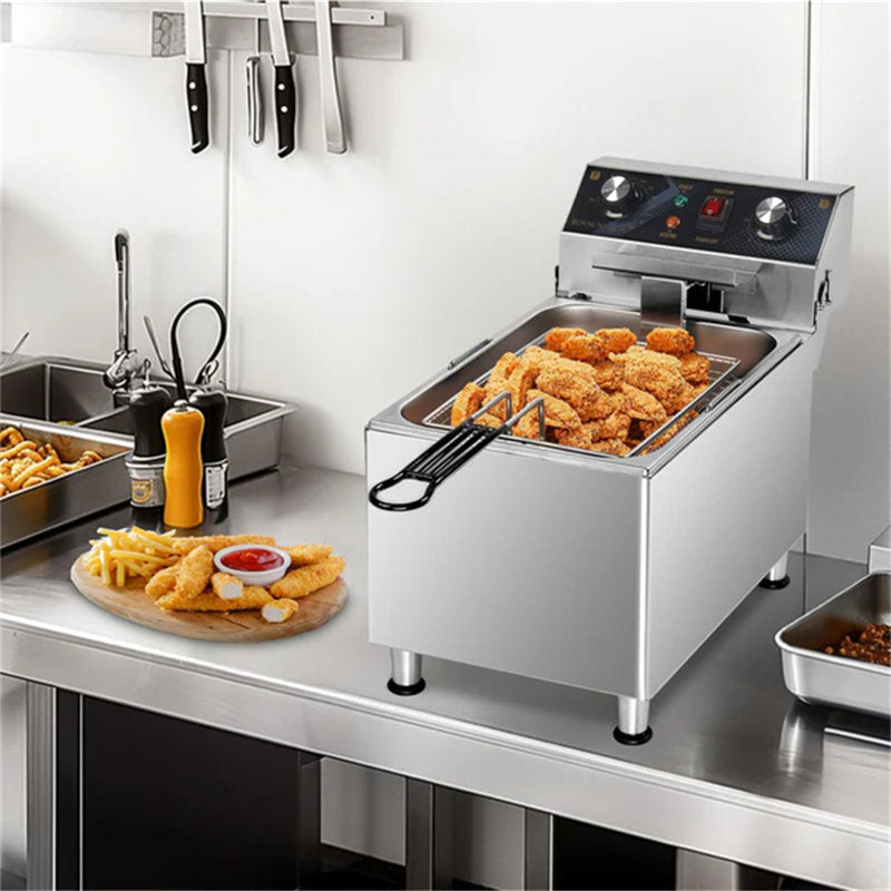 Friteuse de table électrique commerciale pour poulet Friteuse de comptoir à gaz de grande capacité