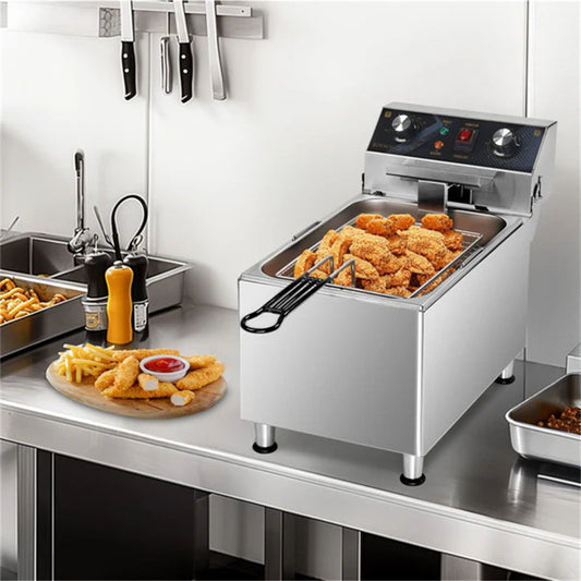 Friteuse de table électrique commerciale pour poulet Friteuse de comptoir à gaz de grande capacité