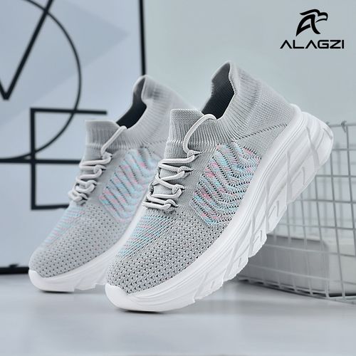 Baskets extensibles anti-odeurs ALagzi 2025 pour femme, semelle épaisse de qualité supérieure - Gris