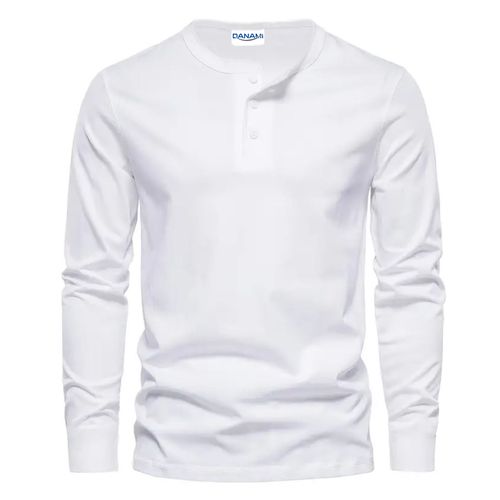 T-shirt Henley à manches longues Danami - Blanc