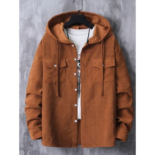Sweat à capuche zippé en velours côtelé marron élégant Kings Kartel