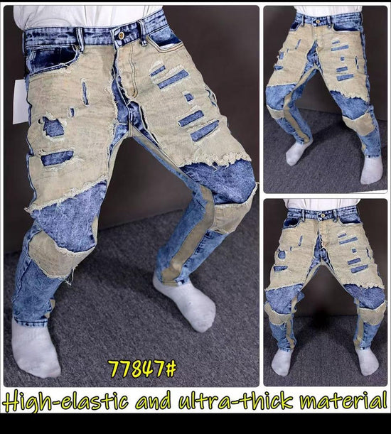 Les jeans customisé Destroy multi couleur