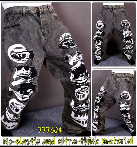 Les jeans customisé Destroy multi couleur